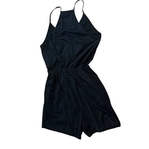 Black Button Romper Cozy Soft Comfortable Onsie Women’s S Casual Spring Travel - Picture 5 of 10